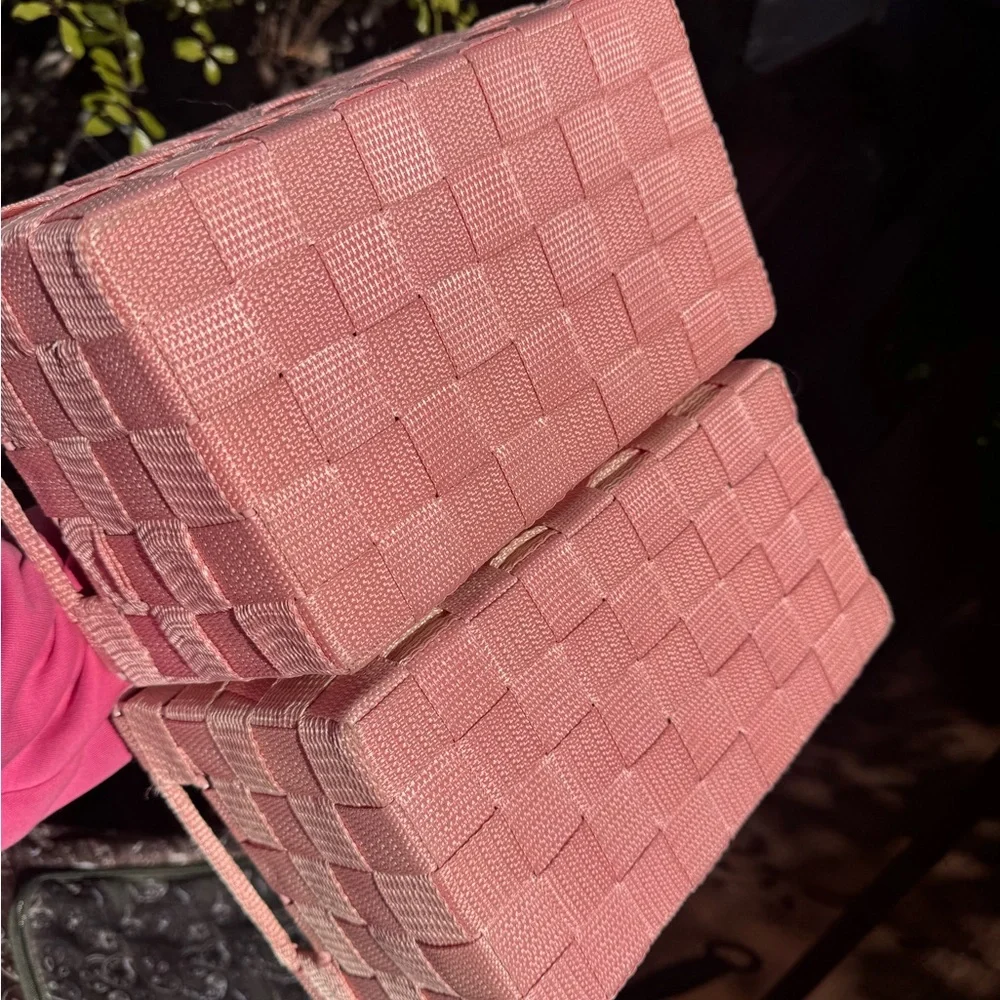 T.J.Maxx Pink Woven Storage Baskets